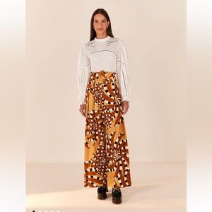 Farm Rio Beige Bananada Tailored Pants